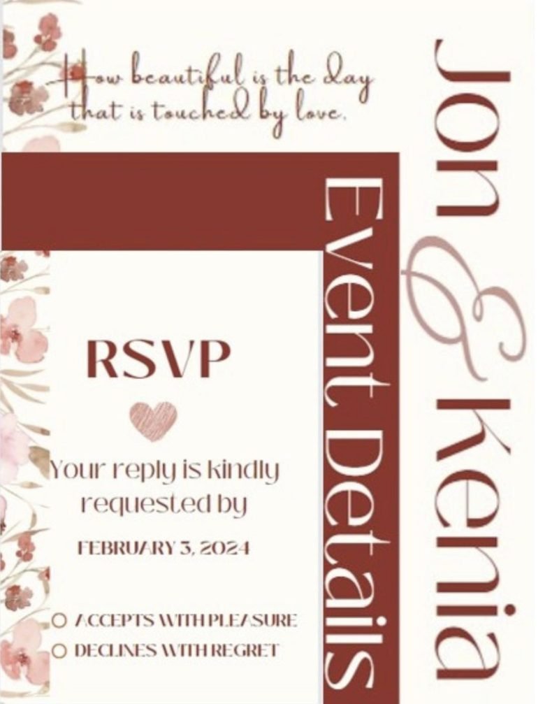 RSVP and event details cards