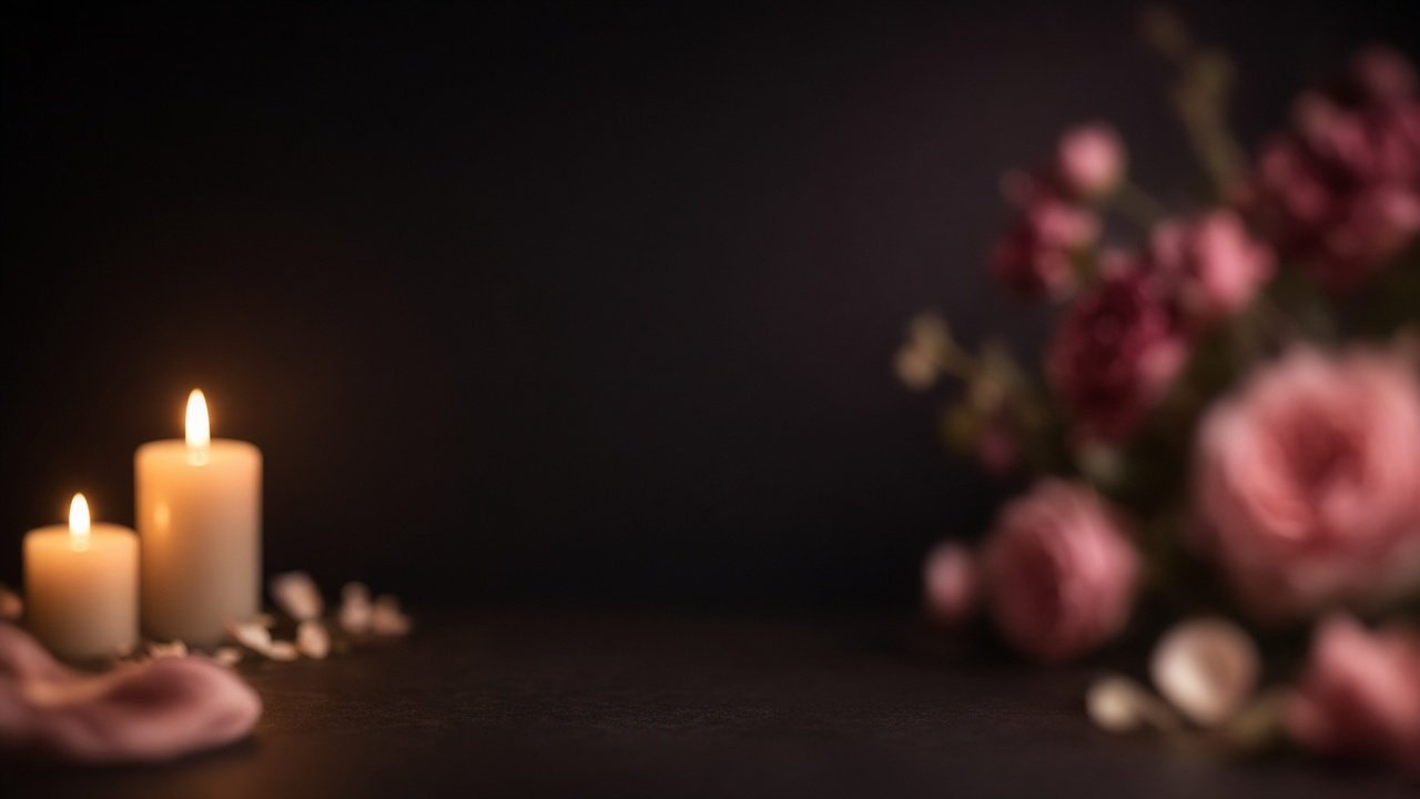 DEMO plate: candle floral vignette