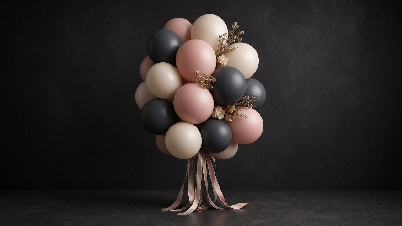 DEMO: blush balloon cluster comp
