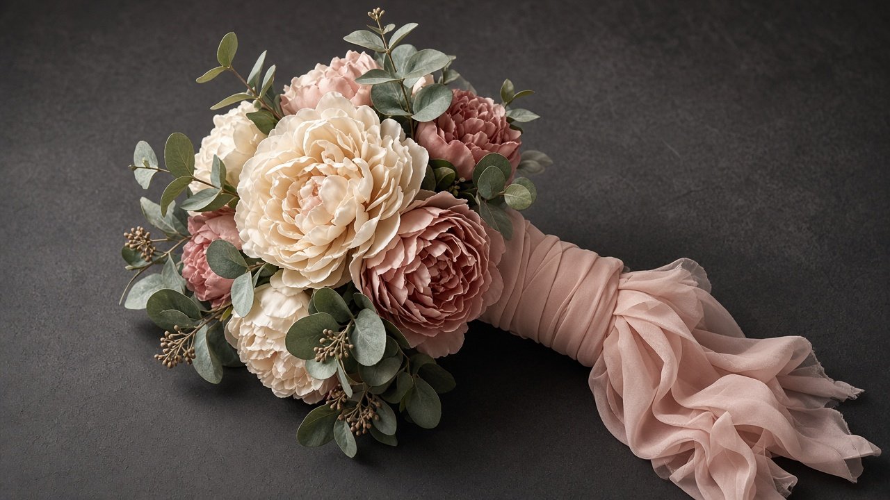 DEMO: cream peony bouquet comp