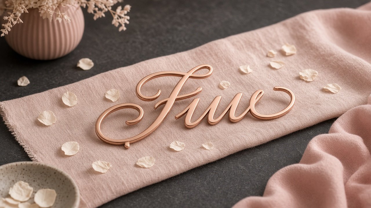 DEMO: rose-gold script lettering neighbor