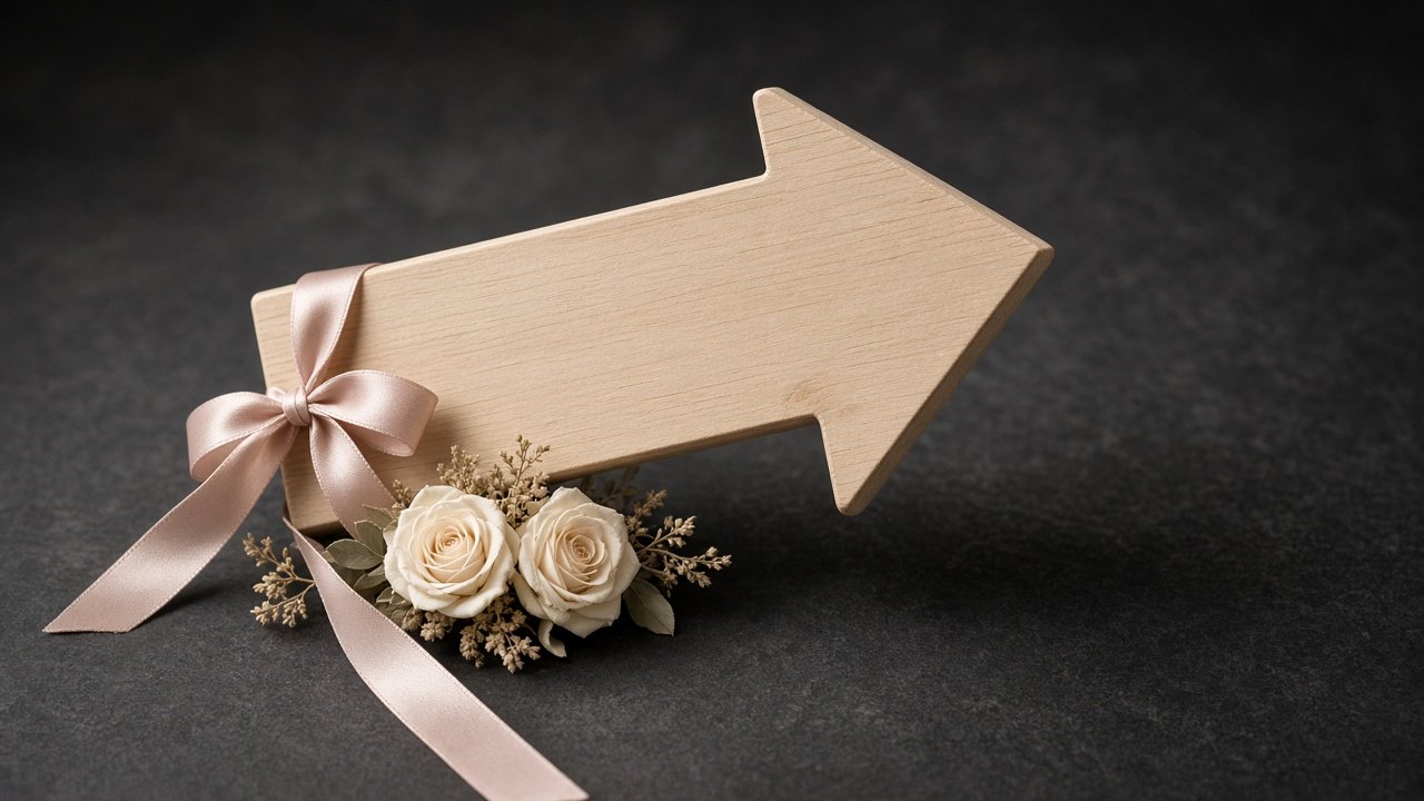 DEMO: blush ribbon directional sign comp