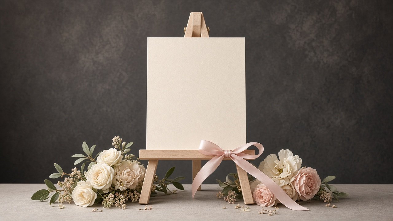 Blank easel card sign comp